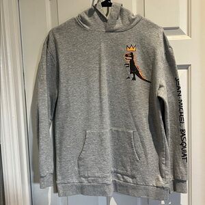Jean Michel Basquiat Logo Hoodie Pullover Sweatshirt Pez Dinosaur Crown Preowned